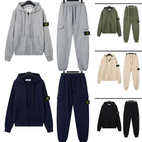 Stone Island zip-up hoodie and sweatpants set-5246  