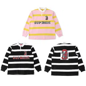 Supreme Plaid Number 3 Rugby T-Shirt-6423  